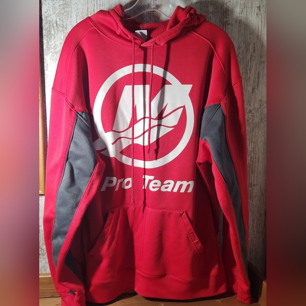 Pro Team Red and Gray Men's Hoodie